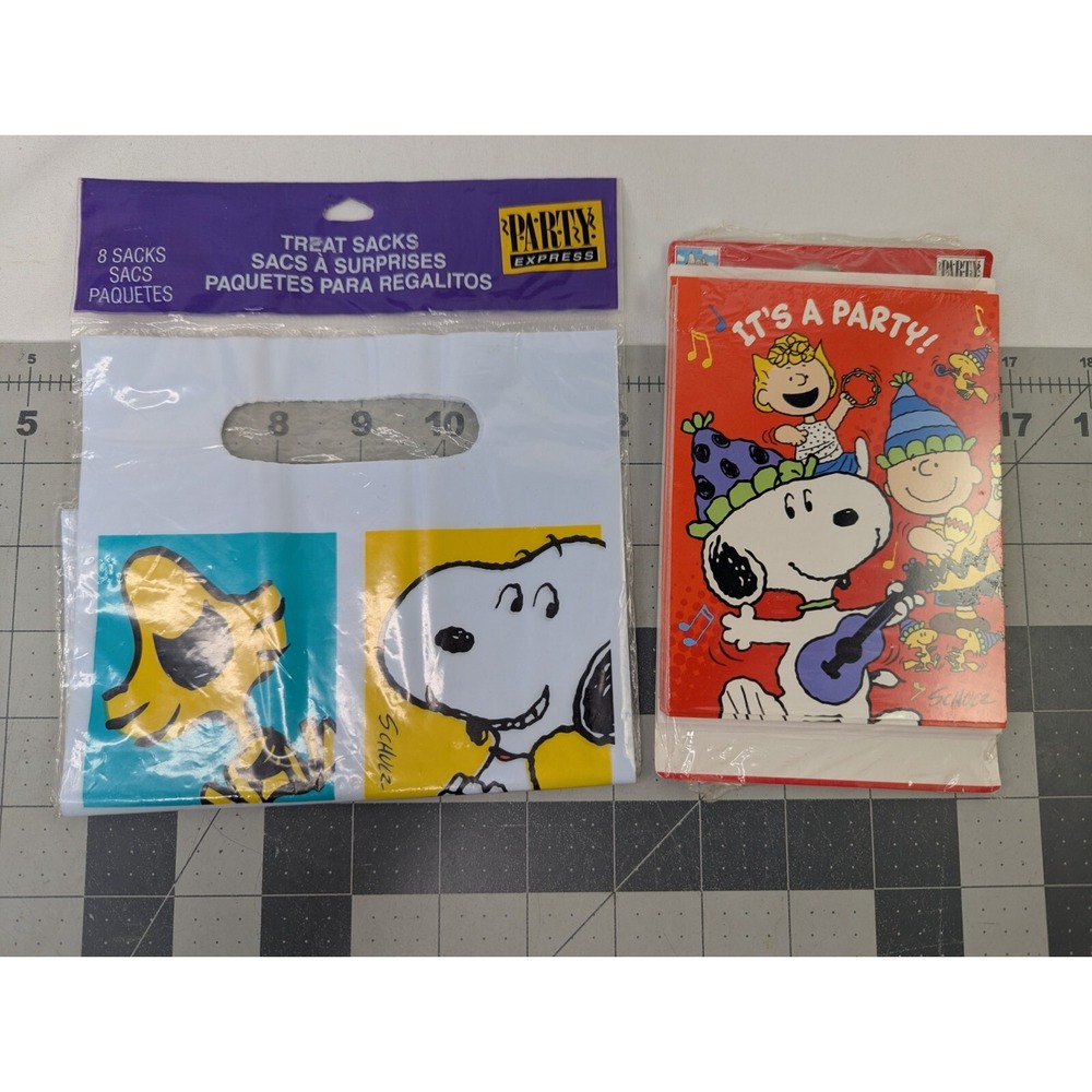 Peanuts Snoopy Party Invitations Treat Sacks Lot